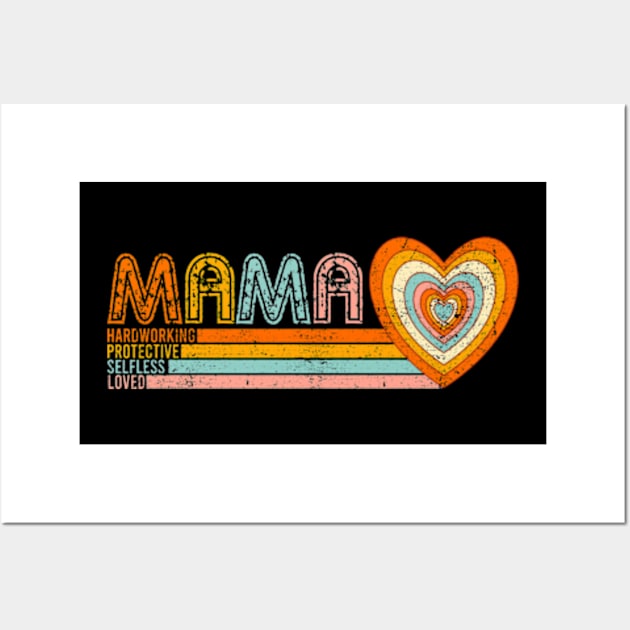 Retro Mama, Mothers Day, New Mom, Mommy, Best Mama Wall Art by CrosbyD